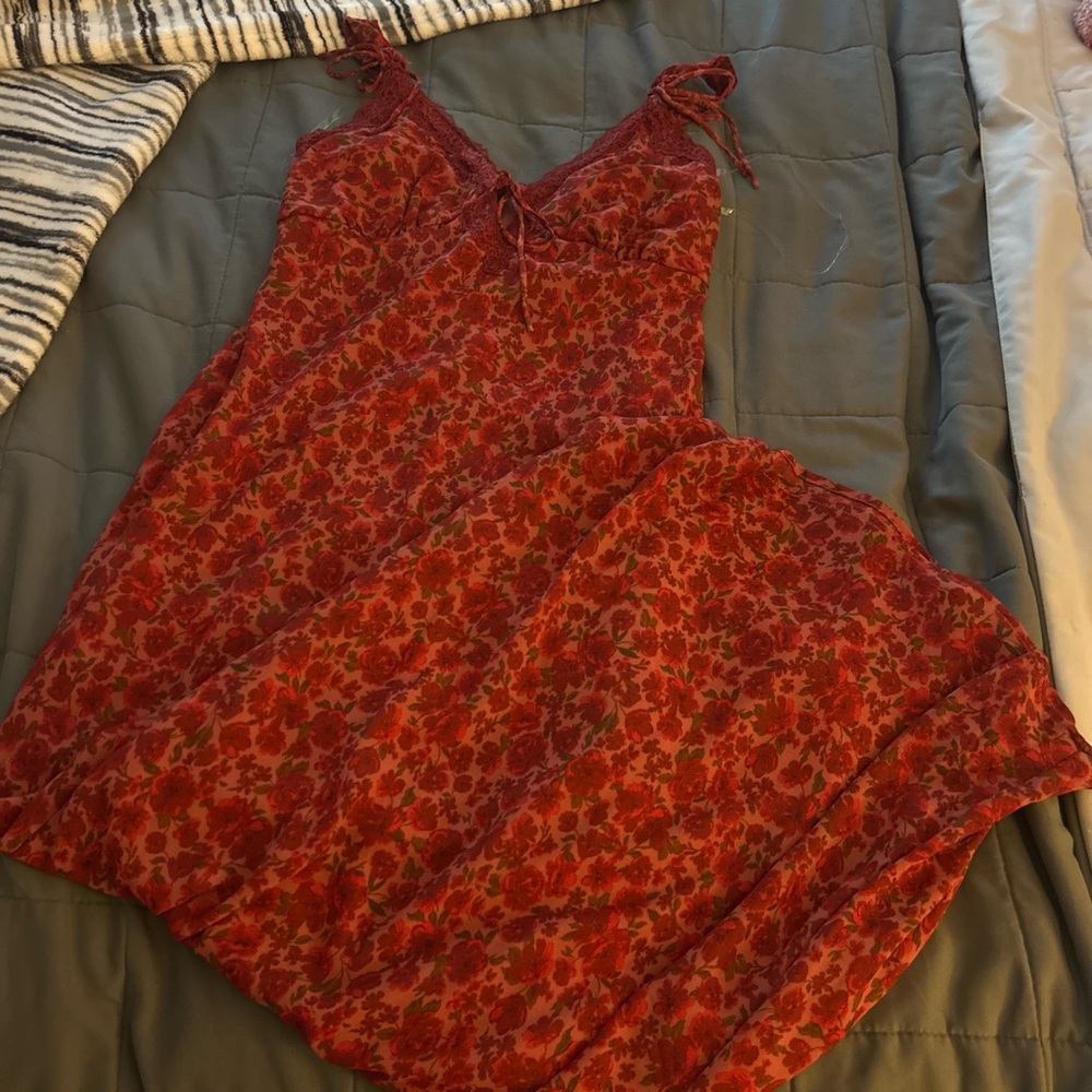 Target Red Floral Lace Chemise